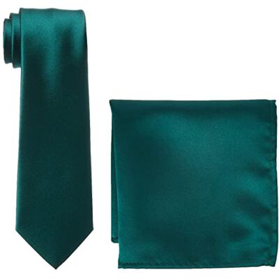 Rael-Brook Folkespeare Klassieke stropdas en standaard breedte satijnen zakvierkante set Fles groen satijn, 30cm x 30cm, Fles Groen, Eén maat Rael-Brook Folkespeare Klassieke stropdas en standaard breedte satijnen zakvierkante set Fles groen satijn, 30cm x 30cm, Fles Groen, Eén maat