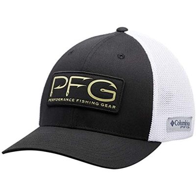 Columbia PFG Unisex Mesh Cap met nethaak, Zwart/Goud, XL Columbia PFG Unisex Mesh Cap met nethaak, Zwart/Goud, XL