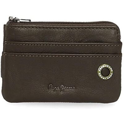 Pepe Jeans Badge portemonnee met kaarthouder, bruin, 11 x 7 x 1,5 cm, leer, Bruin, portemonnee met kaartvak Pepe Jeans Badge portemonnee met kaarthouder, bruin, 11 x 7 x 1,5 cm, leer, Bruin, portemonnee met kaartvak