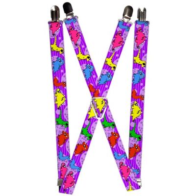 Buckle-Down Suspender-dinosaurussen voor heren, Meerkleurig, One Size Buckle-Down Suspender-dinosaurussen voor heren, Meerkleurig, One Size