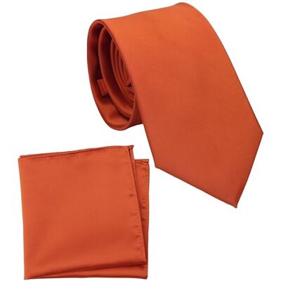 ZENXUS Normale stropdas en pochet voor mannen, effen kleur stropdas set, 8 cm standaard breedte, 53 Roest ZENXUS Normale stropdas en pochet voor mannen, effen kleur stropdas set, 8 cm standaard breedte, 53 Roest