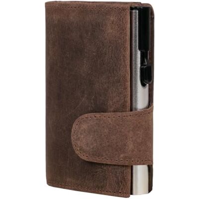 CLICKSAFE Uniseks muntenbeurs reisaccessoire portemonnee, bruin, 10,0 x 6,5 x 2,5 cm CLICKSAFE Uniseks muntenbeurs reisaccessoire portemonnee, bruin, 10,0 x 6,5 x 2,5 cm