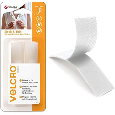 VELCRO Brand VELCRO®-merk All-Puprose-bandjes Sterke kleverige klittenband zelfklevende Fasterner Perfect voor knutselen, kledingreparaties en zomen Wit 19 mm x 60 cm VELCRO Brand VELCRO®-merk All-Puprose-bandjes Sterke kleverige klittenband zelfklevende Fasterner Perfect voor knutselen, kledingreparaties en zomen Wit 19 mm x 60 cm