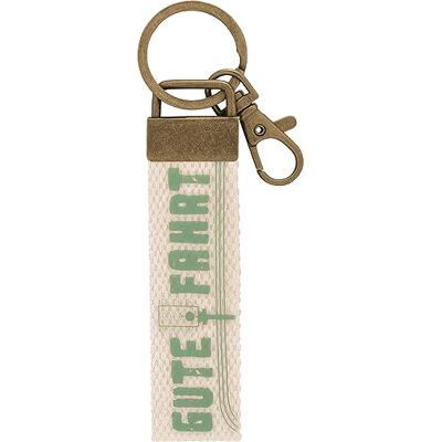 GRUSS & CO Sleutelhanger canvas motief Goede rit Hanger van licht canvas met motief Goede rit, met karabijnhaak 48398, crèmetinten, 16 cm, Motief "Gute Fahrt GRUSS & CO Sleutelhanger canvas motief Goede rit Hanger van licht canvas met motief Goede rit, met karabijnhaak 48398, crèmetinten, 16 cm, Motief "Gute Fahrt