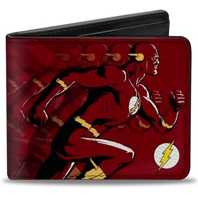 Buckle-Down Bi-Fold Wallet Pu Bifold Wallet de Flash Running Pose/Bouten Trails Reds unisex-volwassenen Buckle-Down Bi-Fold Wallet Pu Bifold Wallet de Flash Running Pose/Bouten Trails Reds unisex-volwassenen