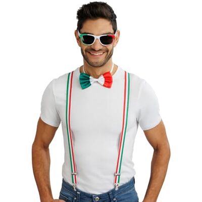 Chaks Fanaccessoireset, bretels, vlinderdas en bril, kostuumset voor fanoutfits bij WM, EM of Public Viewing Chaks Fanaccessoireset, bretels, vlinderdas en bril, kostuumset voor fanoutfits bij WM, EM of Public Viewing