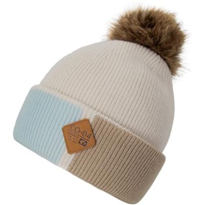 CHILLOUTS Vinny Hat Bobbel hoed light beige OneSize removeable fake Fur PomPom CHILLOUTS Vinny Hat Bobbel hoed light beige OneSize removeable fake Fur PomPom
