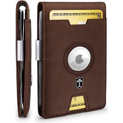 Travando AirTag* Portemonnee voor heren met geldclip Air Tag Portemonnee Kaarthouder RFID Blokkeren Bifold Geschenken voor Mannen, Vintage Bruin, Geld Clip Portemonnee Travando AirTag* Portemonnee voor heren met geldclip Air Tag Portemonnee Kaarthouder RFID Blokkeren Bifold Geschenken voor Mannen, Vintage Bruin, Geld Clip Portemonnee