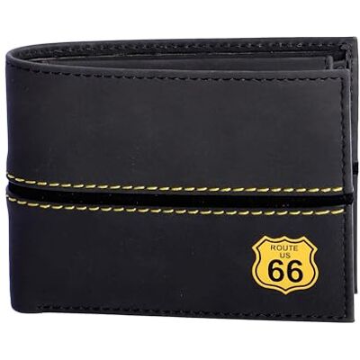 Route 66 Pablo Portemonnee voor heren, portemonnee met portemonnee, kaarthouder voor heren, leren portemonnee met RFID, ideaal als cadeau voor mannen, leren portemonnee, Zwart, Estándar Route 66 Pablo Portemonnee voor heren, portemonnee met portemonnee, kaarthouder voor heren, leren portemonnee met RFID, ideaal als cadeau voor mannen, leren portemonnee, Zwart, Estándar