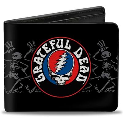 Buckle-Down Unisex's Wallet Dankbare Dead Steel je gezicht Logo/Dansende skeletten Bi-Fold, multi, Eén maat Buckle-Down Unisex's Wallet Dankbare Dead Steel je gezicht Logo/Dansende skeletten Bi-Fold, multi, Eén maat