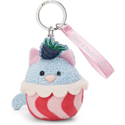 NICI 62868 Sleutelhanger kat cupcake "Have a sweet day", 7 cm, blauw, veelzijdige pluchen hanger met hartelijke boodschap op elegant satijnen lint, voor jezelf of je favoriete mensen NICI 62868 Sleutelhanger kat cupcake "Have a sweet day", 7 cm, blauw, veelzijdige pluchen hanger met hartelijke boodschap op elegant satijnen lint, voor jezelf of je favoriete mensen