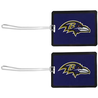 Siskiyou NFL Baltimore Ravens vinyl bagagelabel, 2pk, paars Siskiyou NFL Baltimore Ravens vinyl bagagelabel, 2pk, paars