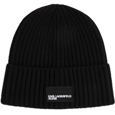 KARL LAGERFELD JEANS , Heren, Omkeerde Beanie,Zwart, One size KARL LAGERFELD JEANS , Heren, Omkeerde Beanie,Zwart, One size