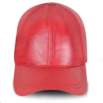 URBAN 5884 Lederen hoed heren dames echt lederen hoed met vizier, zachte lederen pet, uniseks, rood, rood, 50-65 URBAN 5884 Lederen hoed heren dames echt lederen hoed met vizier, zachte lederen pet, uniseks, rood, rood, 50-65