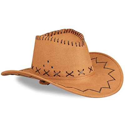 Relaxdays cowboyhoed carnaval, westernhoed, voor volwassenen, cowboy accessoire, verstelbaar koord, in het bruin Relaxdays cowboyhoed carnaval, westernhoed, voor volwassenen, cowboy accessoire, verstelbaar koord, in het bruin