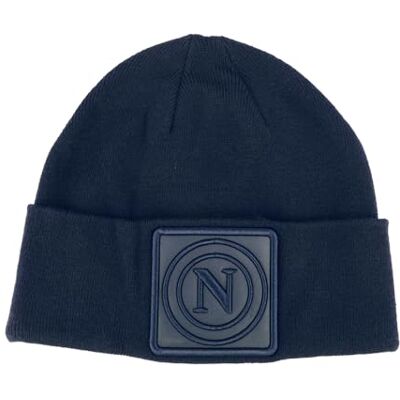Enzo Castellano SSC NAPOLI Skipper Hoed, glad gebreid met patch leer geborduurd 52% VI 30% PL 18% PA 123470, Blauw, Eén maat Enzo Castellano SSC NAPOLI Skipper Hoed, glad gebreid met patch leer geborduurd 52% VI 30% PL 18% PA 123470, Blauw, Eén maat