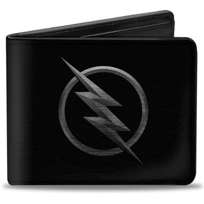 Buckle-Down Mannen Reverse Flash Logo Zwart/Zilver Ets Bi-Fold Wallet, Multicolor, Standaard Maat, Multi kleuren Buckle-Down Mannen Reverse Flash Logo Zwart/Zilver Ets Bi-Fold Wallet, Multicolor, Standaard Maat, Multi kleuren
