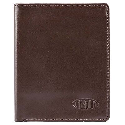 Big Skinny Hipster lederen bi-fold slanke portemonnee voor heren, geschikt voor maximaal 40 kaarten, bruin Big Skinny Hipster lederen bi-fold slanke portemonnee voor heren, geschikt voor maximaal 40 kaarten, bruin
