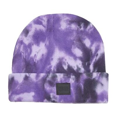 Urban Classics Unisex Batik gebreide muts voor mannen en vrouwen Tie Dye Beanie, muts in Tie Dye look met logo-patch, verkrijgbaar in 2 kleuren, één maat, ultraviolet/donkergrijs, Eén maat Urban Classics Unisex Batik gebreide muts voor mannen en vrouwen Tie Dye Beanie, muts in Tie Dye look met logo-patch, verkrijgbaar in 2 kleuren, één maat, ultraviolet/donkergrijs, Eén maat