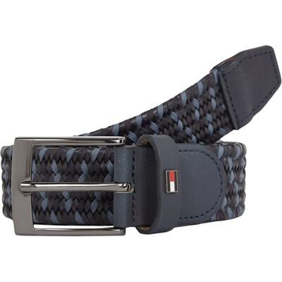 Tommy Hilfiger Heren ADAN nieuwe elastische 3.5 AM0AM12823 vaste riem, blauw (Space Blue), 85, Blauw (Space Blue), 85 Tommy Hilfiger Heren ADAN nieuwe elastische 3.5 AM0AM12823 vaste riem, blauw (Space Blue), 85, Blauw (Space Blue), 85