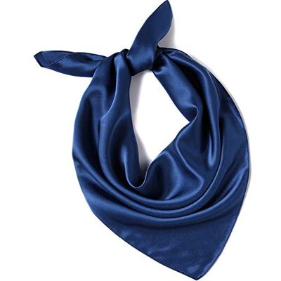 ANDANTINO 100% echte moerbeizijde sjaal -53 x 53 cm lichtgewicht halsdoek dames heren kleine vierkante digitale bedrukte sjaals van, Effen kleur-marineblauw, S ANDANTINO 100% echte moerbeizijde sjaal -53 x 53 cm lichtgewicht halsdoek dames heren kleine vierkante digitale bedrukte sjaals van, Effen kleur-marineblauw, S