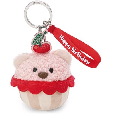 NICI 62861 Sleutelhanger beer cupcake "Happy Birthday", 7 cm, roze, veelzijdige pluchen hanger met hartelijke boodschap op elegant satijnen lint, voor jezelf of je favoriete mensen NICI 62861 Sleutelhanger beer cupcake "Happy Birthday", 7 cm, roze, veelzijdige pluchen hanger met hartelijke boodschap op elegant satijnen lint, voor jezelf of je favoriete mensen