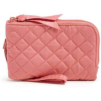 Vera Bradley Katoenen portemonnee met dubbele ritssluiting en RFID-bescherming, Terra Cotta Rose gerecycled katoen, eenheidsmaat Vera Bradley Katoenen portemonnee met dubbele ritssluiting en RFID-bescherming, Terra Cotta Rose gerecycled katoen, eenheidsmaat
