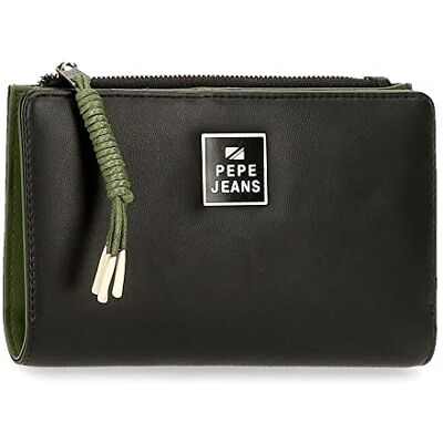Pepe Jeans BEA portemonnee met kaarthouder, zwart, 17 x 10 x 2 cm, kunstleer, Zwart, Cartera con Tarjetero, Portemonnee met kaartenvak Pepe Jeans BEA portemonnee met kaarthouder, zwart, 17 x 10 x 2 cm, kunstleer, Zwart, Cartera con Tarjetero, Portemonnee met kaartenvak