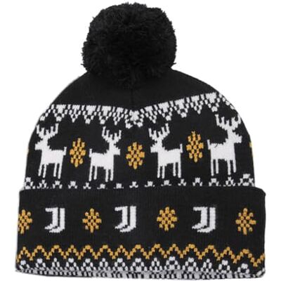 JUVENTUS PONPON Jacquard patch leer 52% VI 30% PL 18% PA 133479, Zwart, Eén maat JUVENTUS PONPON Jacquard patch leer 52% VI 30% PL 18% PA 133479, Zwart, Eén maat