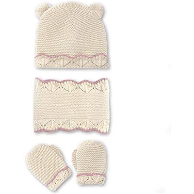 MacBeen Handschoenen, muts en sjaal voor baby's, 9 tot 18 maanden, ecru kleur, winteraccessoireset, klein, uniseks, kinderen MacBeen Handschoenen, muts en sjaal voor baby's, 9 tot 18 maanden, ecru kleur, winteraccessoireset, klein, uniseks, kinderen