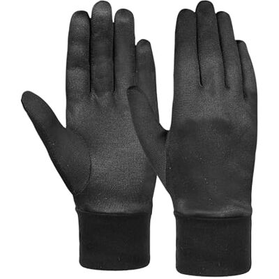 Reusch Dryzone 2.0 Ademende sporthandschoenen voor hardlopen, fietsen, wandelen, onderhandschoenen, alledaagse handschoenen, touchscreen, winterhandschoenen, zwart, 7 Reusch Dryzone 2.0 Ademende sporthandschoenen voor hardlopen, fietsen, wandelen, onderhandschoenen, alledaagse handschoenen, touchscreen, winterhandschoenen, zwart, 7