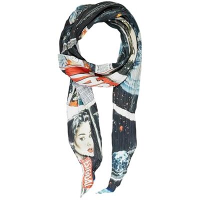 Desigual sjaal Foxtrot Wrinkled Foulard Black veelkleurig Desigual sjaal Foxtrot Wrinkled Foulard Black veelkleurig