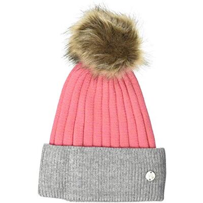 Duke and Co HyFashion Luxemburg Luxe Bobble Hoed, Koraal/Houtskool, 200 g Duke and Co HyFashion Luxemburg Luxe Bobble Hoed, Koraal/Houtskool, 200 g
