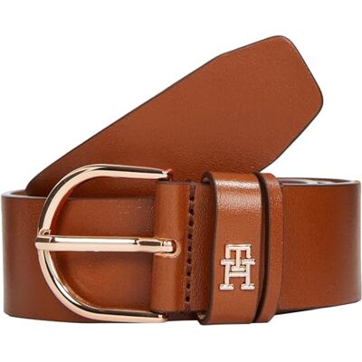 Tommy Hilfiger Essentiële Moeiteloze riem voor dames, 3,5 cm met gesp, Bruin (Cognac), 75 Tommy Hilfiger Essentiële Moeiteloze riem voor dames, 3,5 cm met gesp, Bruin (Cognac), 75