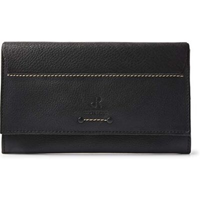 dR Amsterdam damesportemonnee Luxe Lederen Portefeuille met RFID-bescherming Stijlvol en Veilig voor al je Betalingsbehoeften 93159 Black dR Amsterdam damesportemonnee Luxe Lederen Portefeuille met RFID-bescherming Stijlvol en Veilig voor al je Betalingsbehoeften 93159 Black