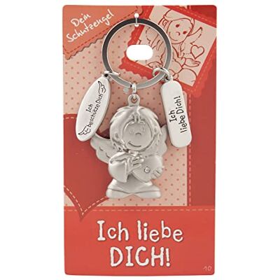 Depesche 7518-010 Beschermengel sleutelhanger van metaal, geluksbrenger met engel, sleutelring en liefdevolle boodschap, om cadeau te geven aan familieleden, vrienden en kennissen Depesche 7518-010 Beschermengel sleutelhanger van metaal, geluksbrenger met engel, sleutelring en liefdevolle boodschap, om cadeau te geven aan familieleden, vrienden en kennissen