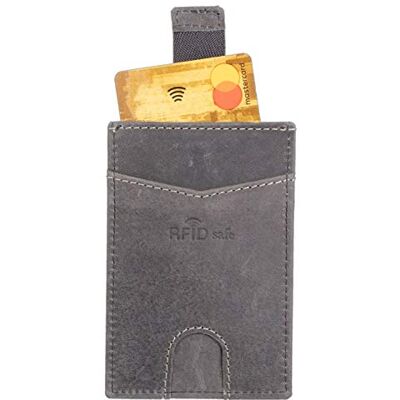 Pride and Soul Uniseks creditcardhouder voor volwassenen met RFID-folie, dames en heren, kaarthouder van echt leer, EC-kaarten, lederen etui, reisaccessoires, portemonnee, grijs, 11 x 7 0 x 10 cm Pride and Soul Uniseks creditcardhouder voor volwassenen met RFID-folie, dames en heren, kaarthouder van echt leer, EC-kaarten, lederen etui, reisaccessoires, portemonnee, grijs, 11 x 7 0 x 10 cm