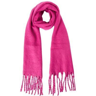KAFFE Damessjaal oversized franjes gebreid accessoire Solid Color dames, fuchsia rood, One size KAFFE Damessjaal oversized franjes gebreid accessoire Solid Color dames, fuchsia rood, One size