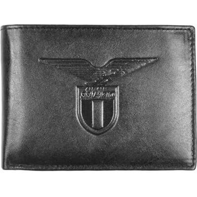 Enzo Castellano Portemonnee van leer met warm reliëf, officieel product van SS LAZIO 173188, Zwart, Lederen portemonnee Enzo Castellano Portemonnee van leer met warm reliëf, officieel product van SS LAZIO 173188, Zwart, Lederen portemonnee