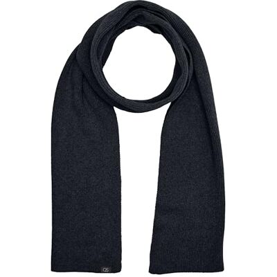 QS Gebreide sjaal met label patch, 5920, One size QS Gebreide sjaal met label patch, 5920, One size