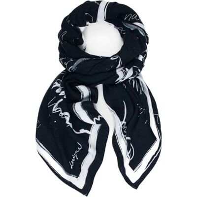 Desigual sjaal Lettn Rectangle Foulard Black zwart Desigual sjaal Lettn Rectangle Foulard Black zwart