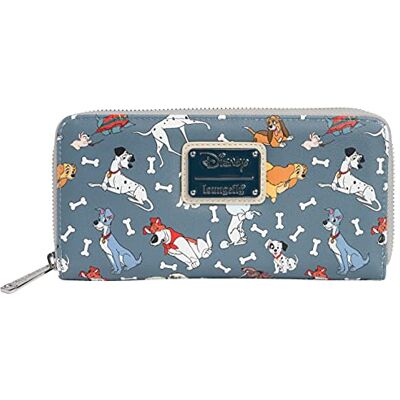 Loungefly Disney Dogs Portemonnee Rits Rond Clutch Kunstleer, Grijs, One Size, Portemonnee met Rits Loungefly Disney Dogs Portemonnee Rits Rond Clutch Kunstleer, Grijs, One Size, Portemonnee met Rits