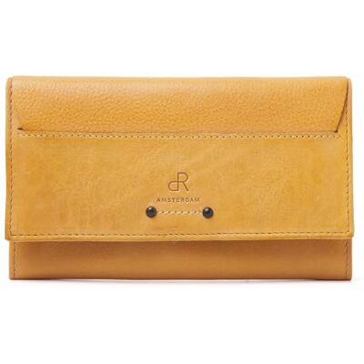 dR Amsterdam damesportemonnee Luxe Lederen Portefeuille met RFID-bescherming Stijlvol en Veilig voor al je Betalingsbehoeften 93159 Yellow dR Amsterdam damesportemonnee Luxe Lederen Portefeuille met RFID-bescherming Stijlvol en Veilig voor al je Betalingsbehoeften 93159 Yellow