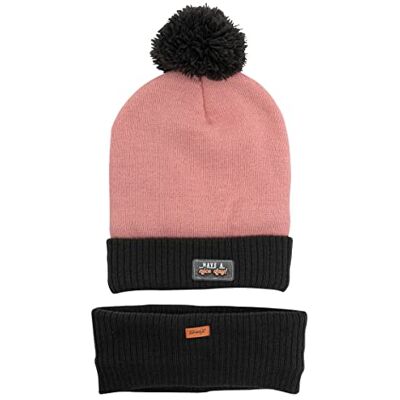 Mr. Wonderful Beanie en snood set heb een leuke dag!, Roze, Eén maat Mr. Wonderful Beanie en snood set heb een leuke dag!, Roze, Eén maat