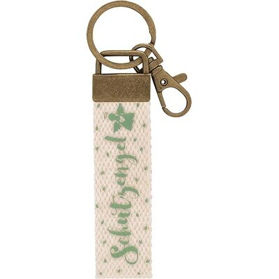 GRUSS & CO Sleutelhanger canvas motief engel hanger van licht canvas met motief beschermengel, met karabijnhaak 48406, crèmetinten, 16 cm, Motief "Beschermengel GRUSS & CO Sleutelhanger canvas motief engel hanger van licht canvas met motief beschermengel, met karabijnhaak 48406, crèmetinten, 16 cm, Motief "Beschermengel