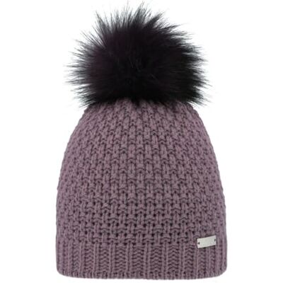 Eisglut Gebreide muts met pompon van imitatiebont Lilottal, made in Germany, rozenhout, Eén Maat Eisglut Gebreide muts met pompon van imitatiebont Lilottal, made in Germany, rozenhout, Eén Maat