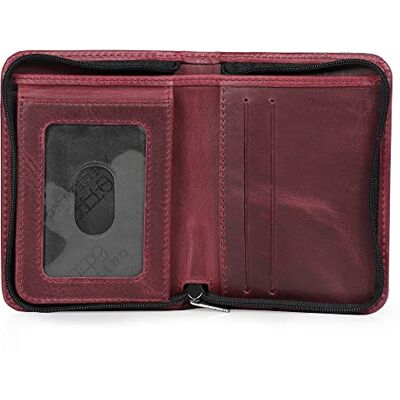 Otto Angelino RFID-bescherming Bifold Dubbele Rits Portemonnee -Italienisches Koeienhuid Reiscomfort Slim Credit Kaarthouder met Transparante ID Slot Snap Back Munthouder Otto Angelino RFID-bescherming Bifold Dubbele Rits Portemonnee -Italienisches Koeienhuid Reiscomfort Slim Credit Kaarthouder met Transparante ID Slot Snap Back Munthouder
