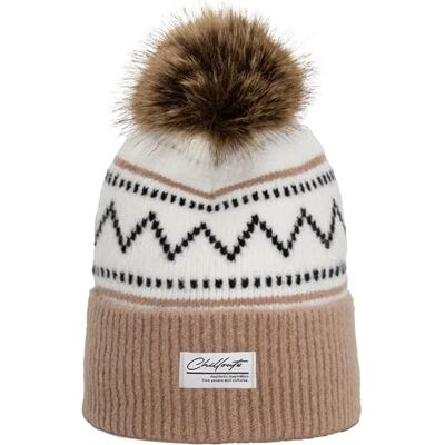 CHILLOUTS Ella Hat Bobbel hoed white OneSize Fleece inside CHILLOUTS Ella Hat Bobbel hoed white OneSize Fleece inside