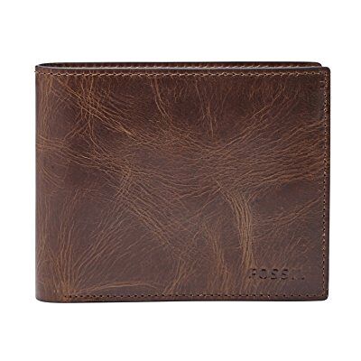 Fossil Derrick Leren of Polyester Reisset voor Mannen Fossil Derrick Leren of Polyester Reisset voor Mannen