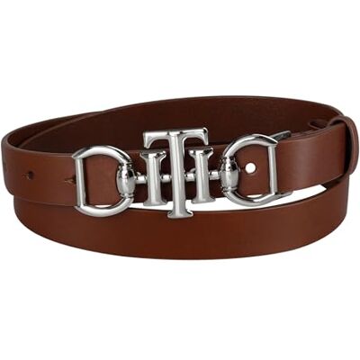 Tommy Hilfiger Dames Casual Th Horsebit Plaque Gesp Riem, Cognac, L Tommy Hilfiger Dames Casual Th Horsebit Plaque Gesp Riem, Cognac, L